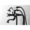 Kingston Brass CCK246K0 Freestanding Clawfoot Tub Faucet Package with Supply Line, Matte Black CCK246K0